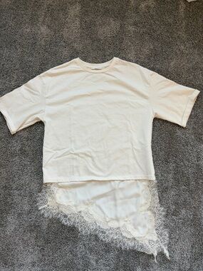 Zara Ivory Lace-Trim Camisole